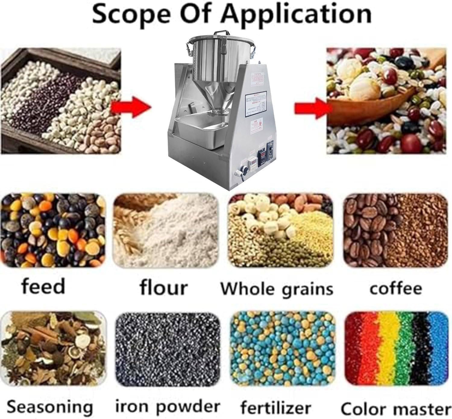 Electric 304 Stainless Steel Powder Blender,Dry Powder Granule Mixer,Laboratory Mixing Equipment,Small Dry Powder Mixing Machine, for 5/10/20/40L Materials 40L