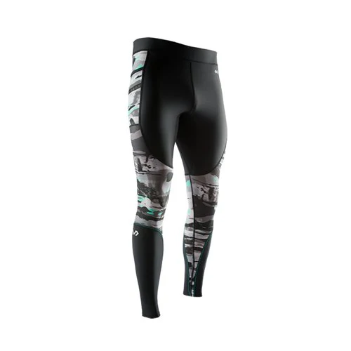 MCDAVID Men's Recovery Max Tight (Black/Hydro Camo Bright Teal - Large)