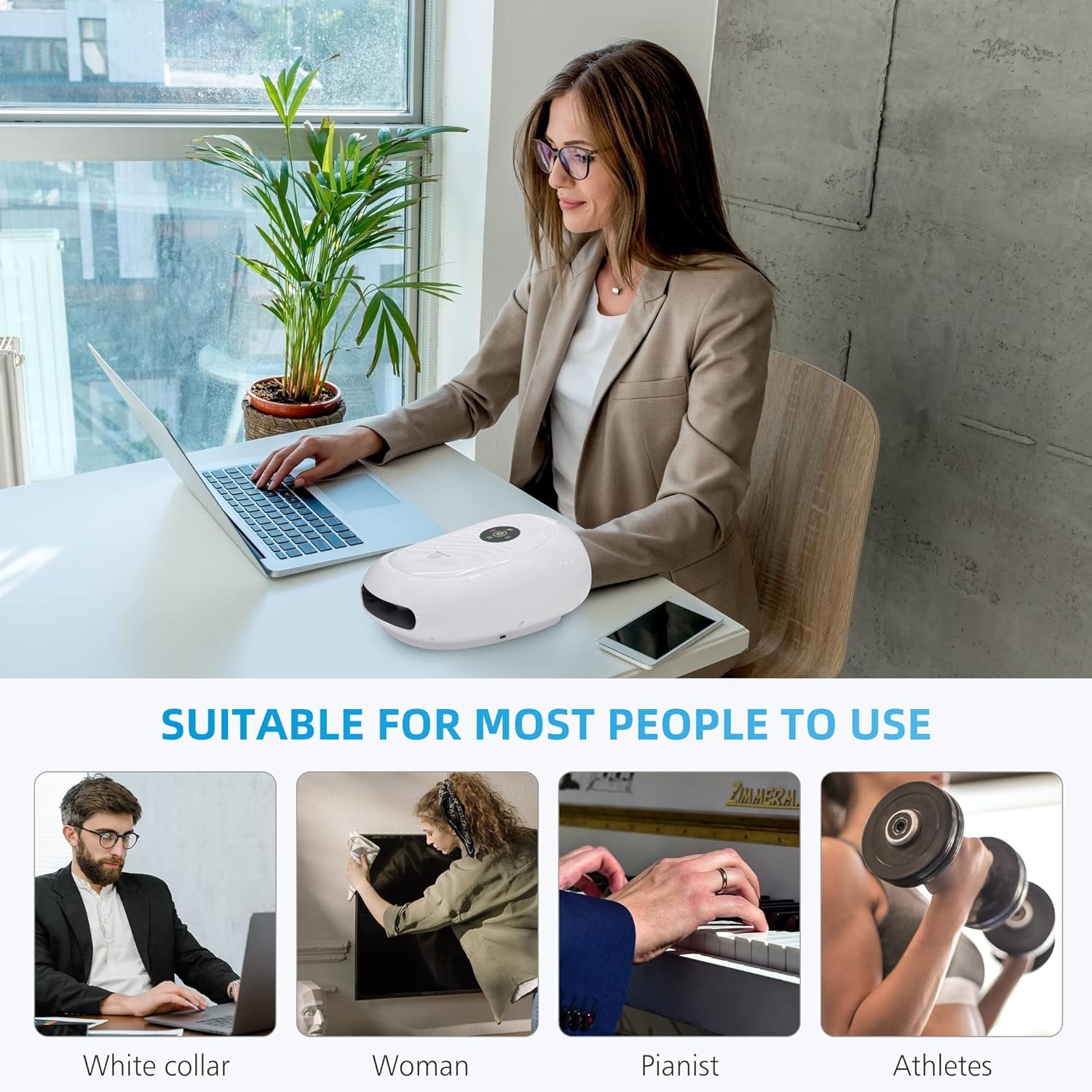 COMFIER Hand Massager with Heat and Compression, FSA Eligible HSA Eligible Cordless Hand Massager for Arthritis and Carpal Tunnel, Gifts for Mom, Dads, Women and Men