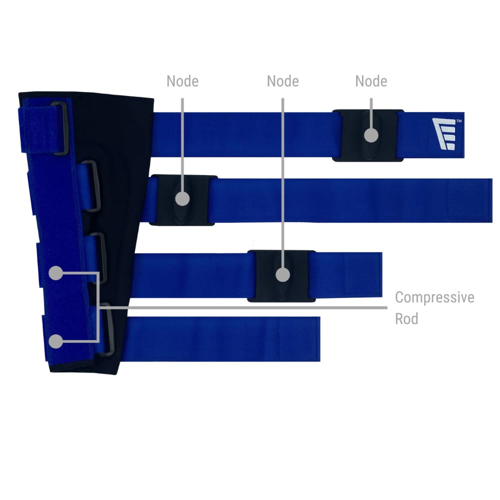 OPED Solushin Shin Splint Brace with Rubber Nodes, Adjustable Calf Compression Sleeve for Men & Women, New Approach Shin Splint Relief for Athletes with Counter-Traction Technology | Medium, Left