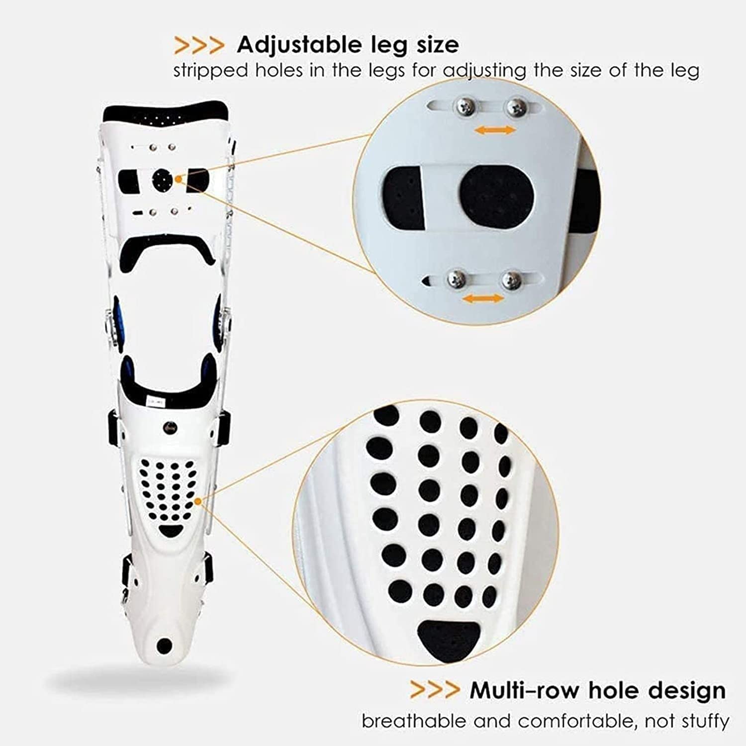 Adjustable Knee Ankle Foot Orthosis Durable Thigh Knee Joint Fixed Brace Ankle Foot Orthosis Braces Supports Easy to Disassemble and Clean(