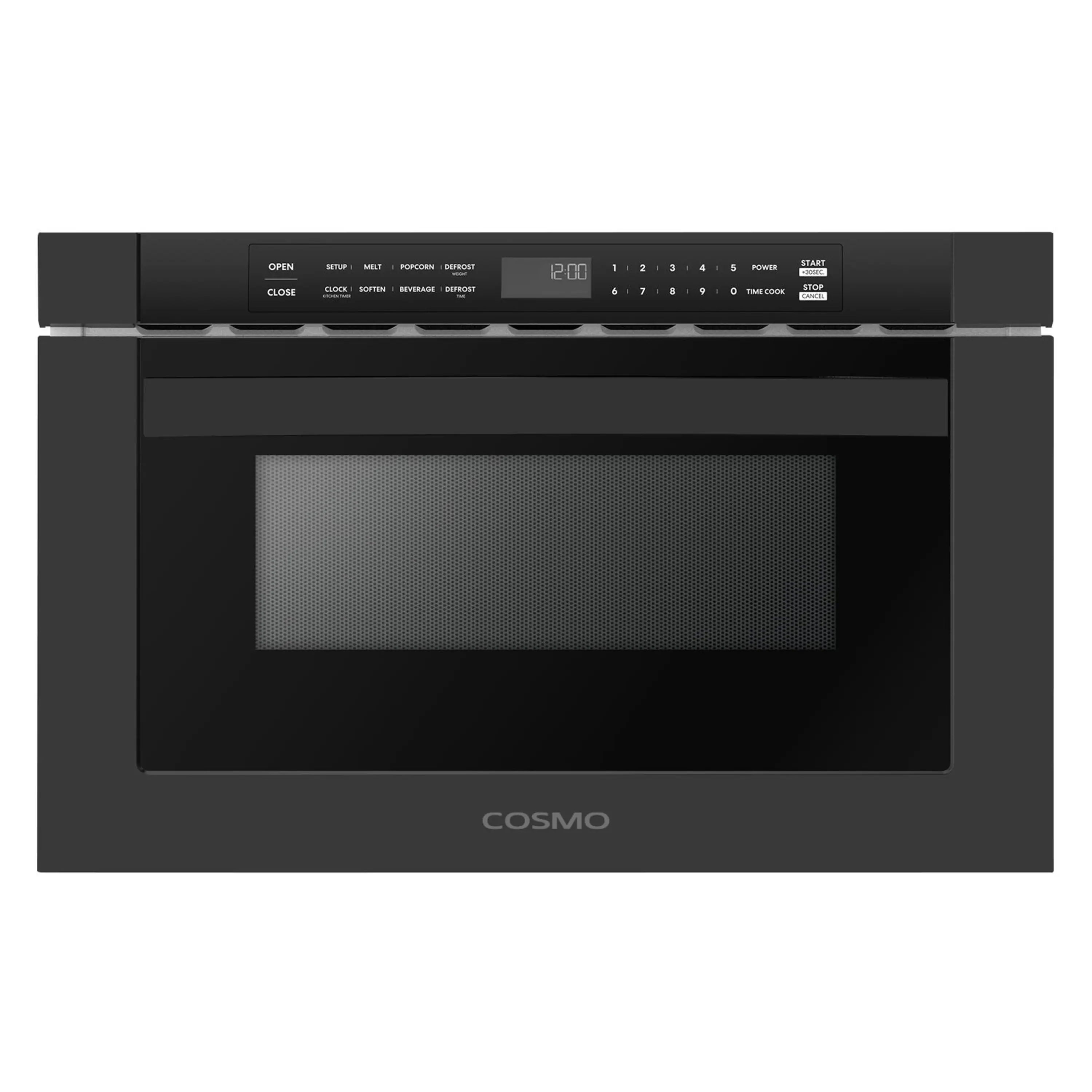 Cosmo 24-Inch Built-In Microwave Drawer in Matte Black (COS-12MWDBK)