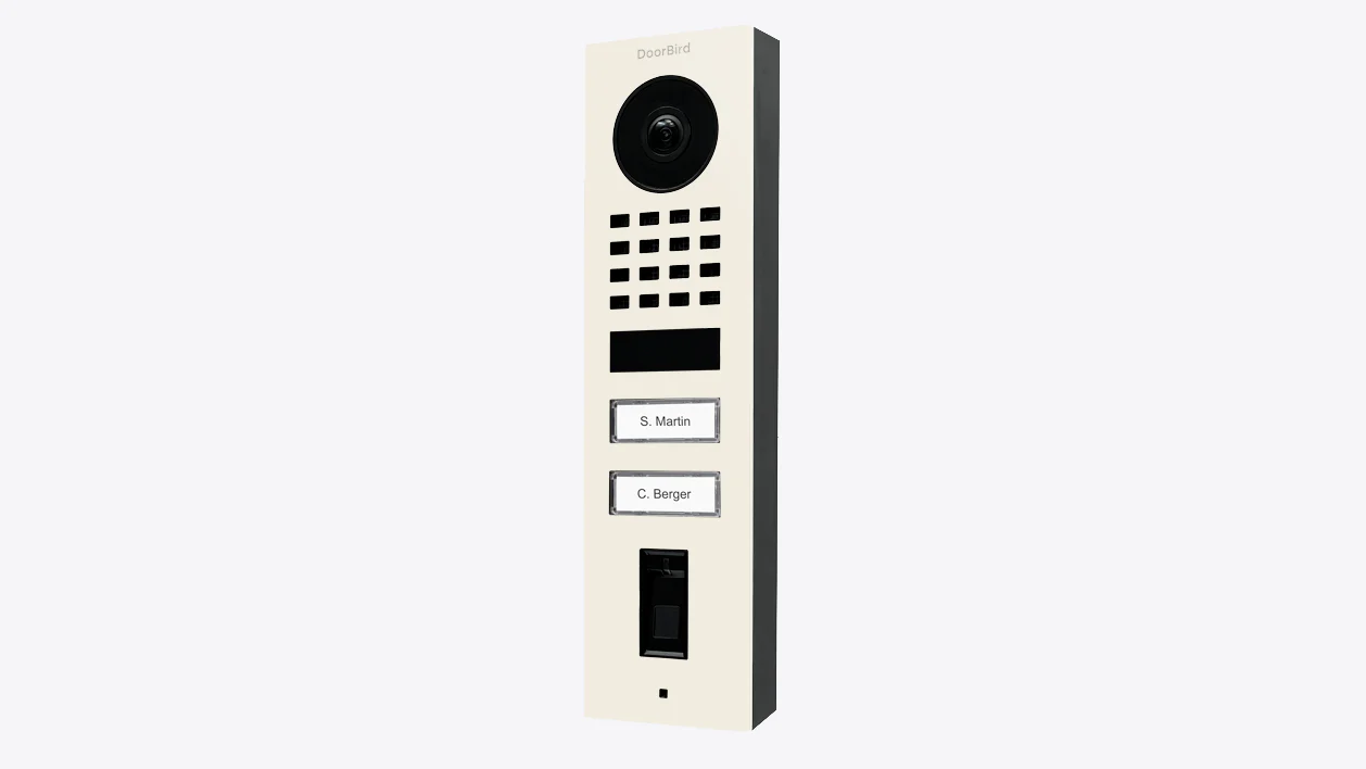 DoorBird D1102FV Fingerprint 50 Surface-Mount IP Video Door Station in Pure White, RAL 9010