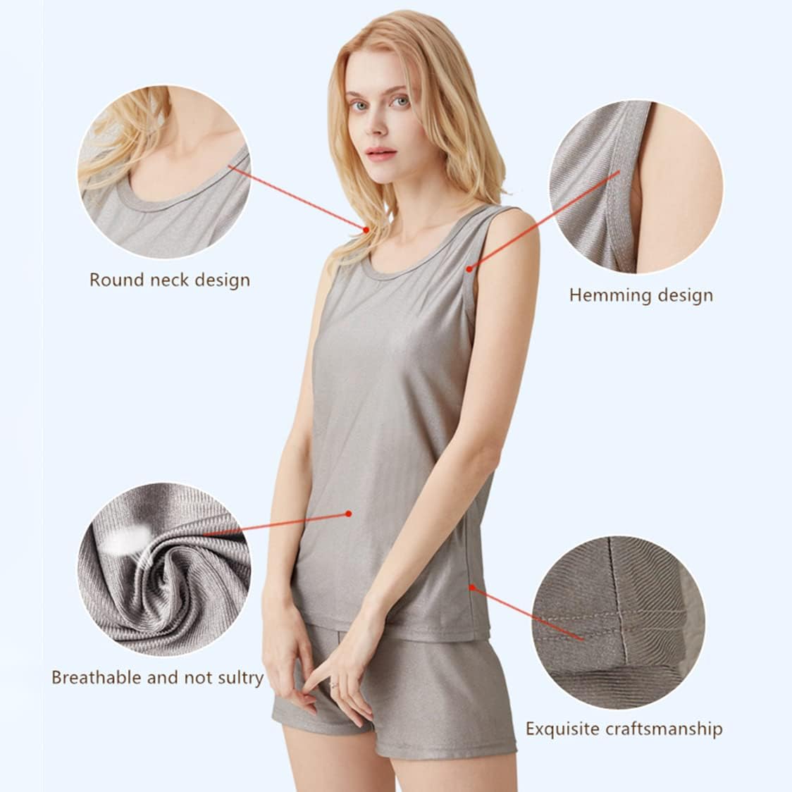 EMF Protection Clothing, Silver Fiber Faraday Clothing, 5G Blocking, RF Shielding, WiFi Shield,Shorts,XL