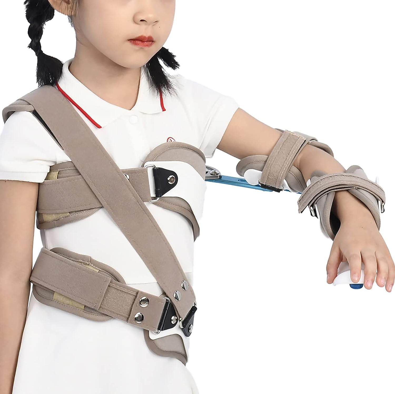 KEULEN Child Shoulder Abduction Fixed Brace, Adjustable Shoulder Supports Immobilizer, Adjustable Arm Length/Abduction Angle, Flannelette Fabric, for Fracture Dislocation Injury Support Fixation