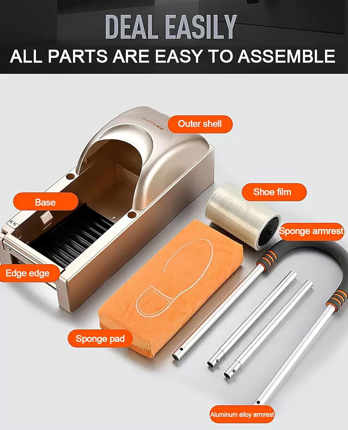 Automatic Foot Pedal Shoe Cover Dispenser with 3 Rolls Film - Portable Dispenser Disposable Shoe Film Machine