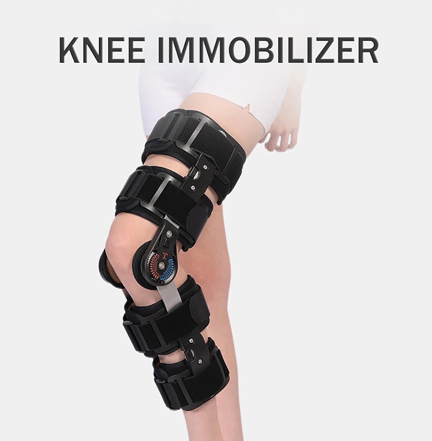 Knee Support, Lateral Knee for Osteoarthritis, Arthritis, B-On-B, Joint Degeneration, Meniscus Tear, Adjustable Knee Immobilizer Device,