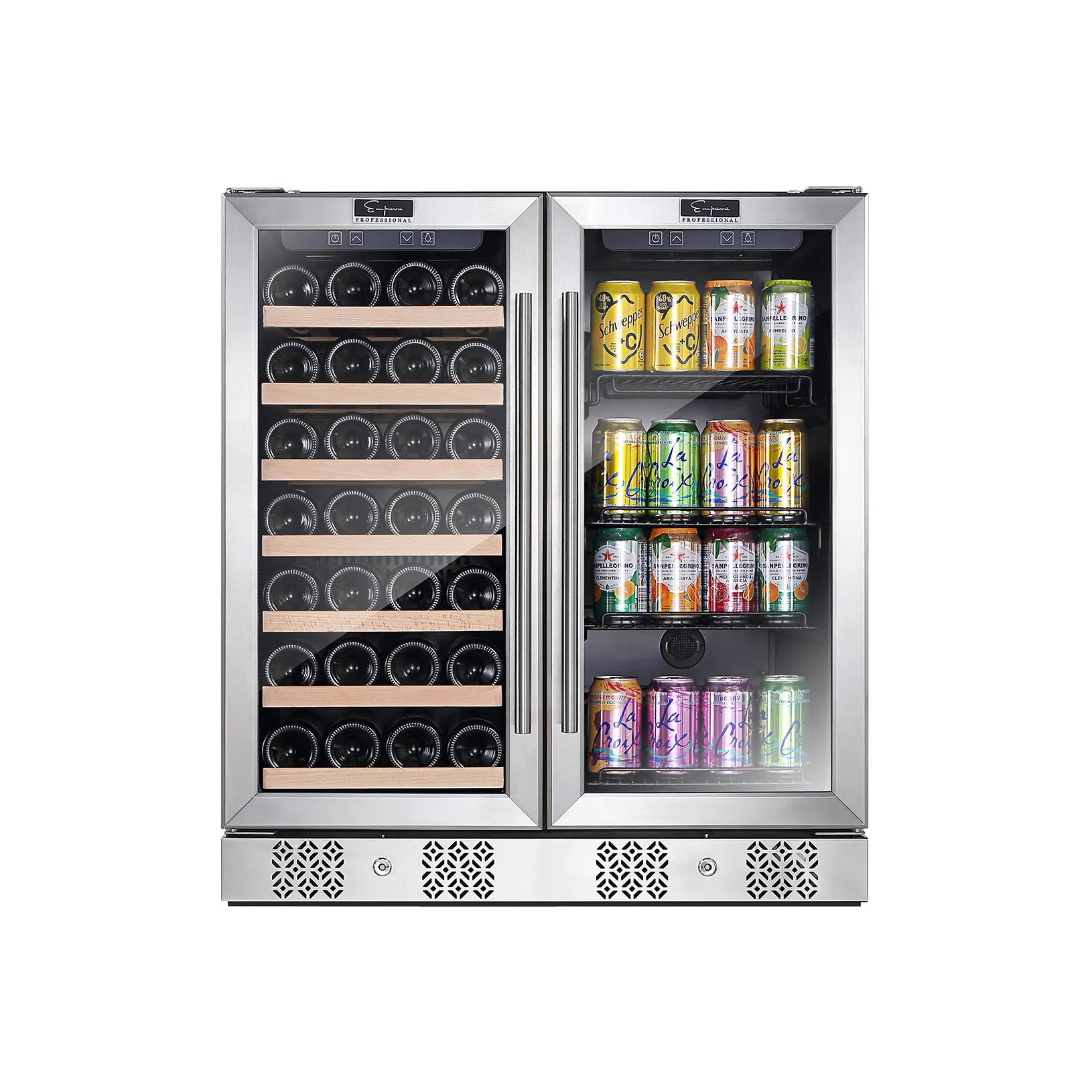 Empava Dual Zone 33 Bottles Wine Cooler in Stainless Steel with Glass Door (EMPV-BR04D)