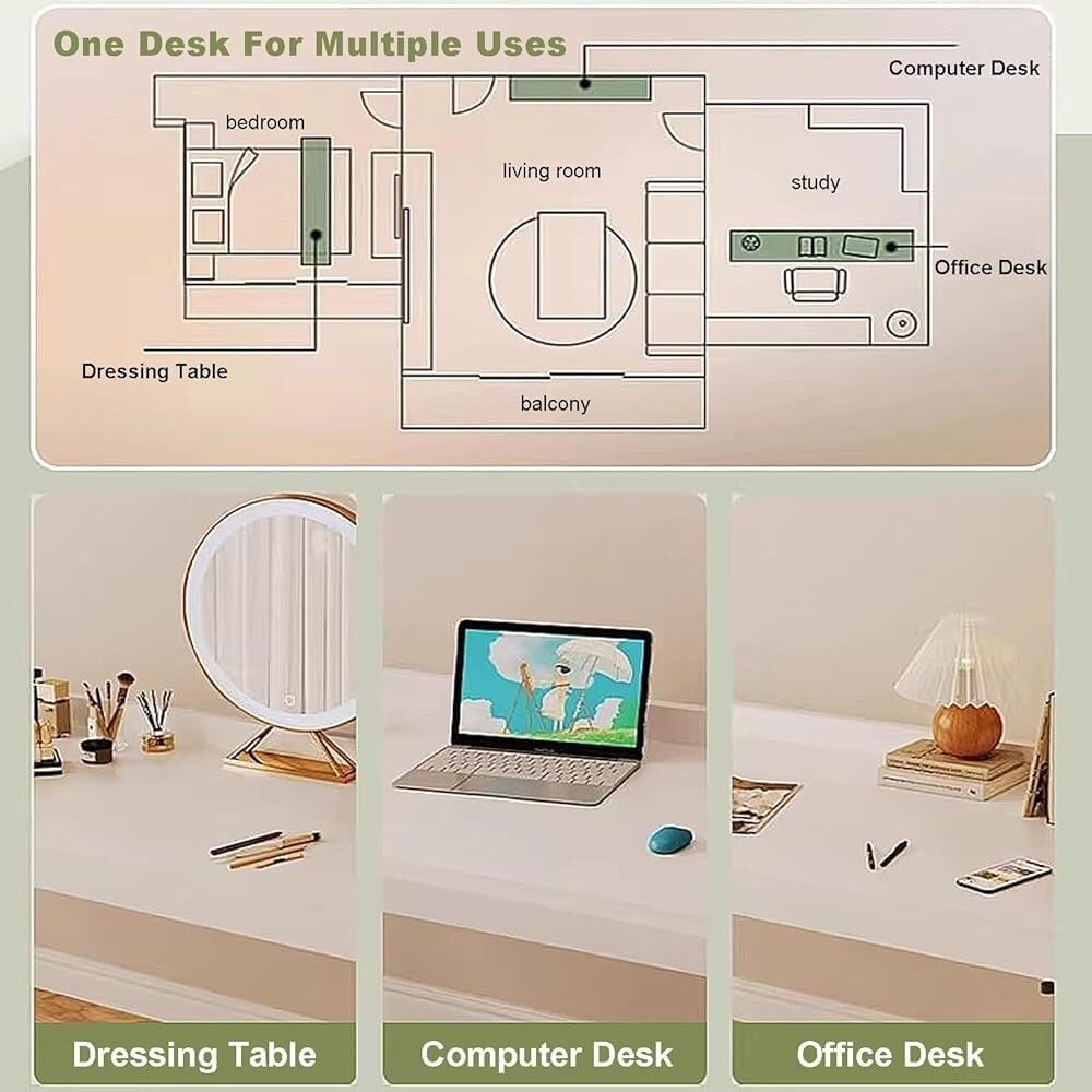 Overbed Table with Wheels Computer Desk Height Adjustable Standing Workstation Food Tray Desk Rolling Medical Table for Twin/Full/Queen/King Size Bed Frame(Black)