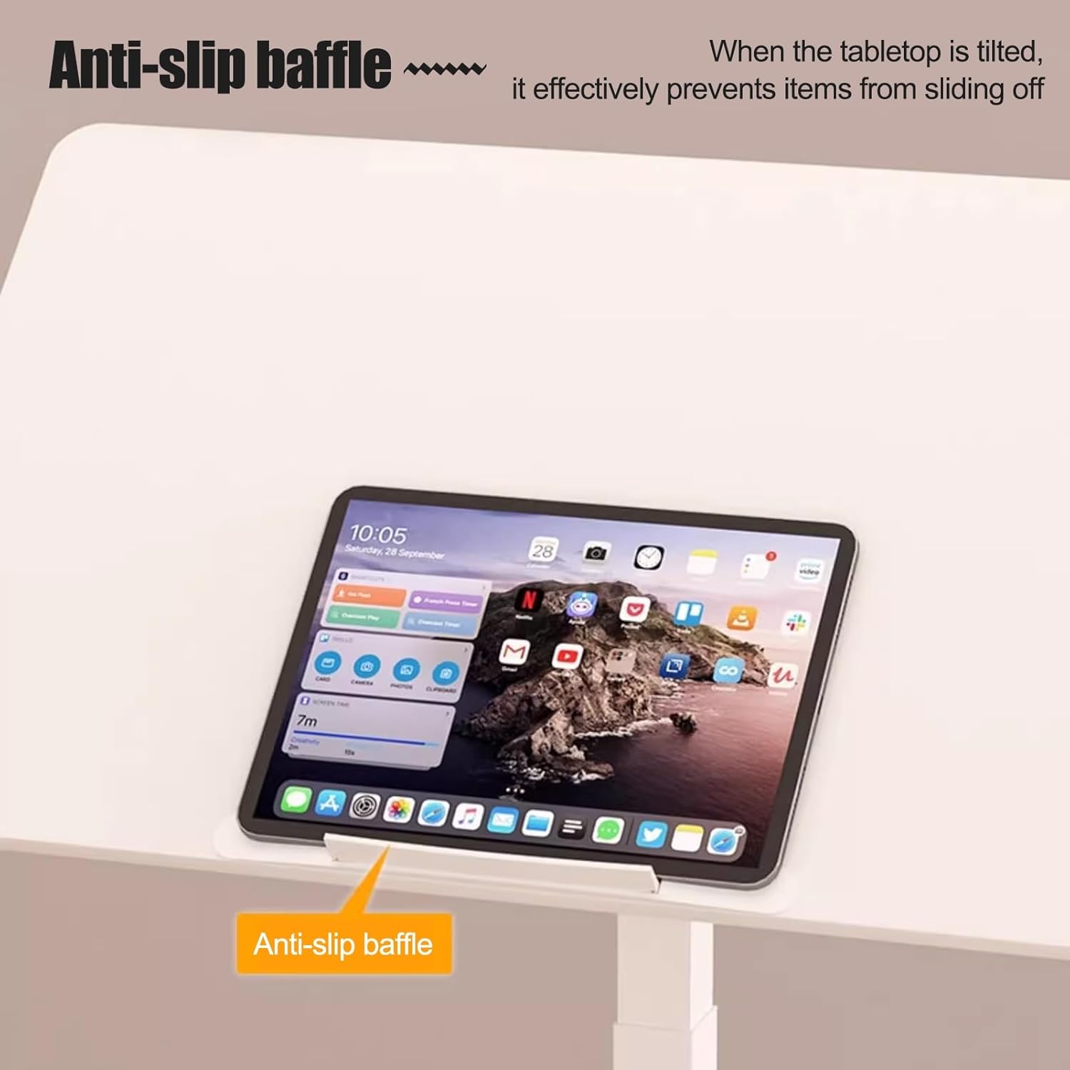 HARELA Adjustable Tilt Overbed Bedside Table with Wheels, Pneumatic Moveable Bed Desk Mobile Standing Stand Up Rolling Laptop Desks for Home Office Hospital Use