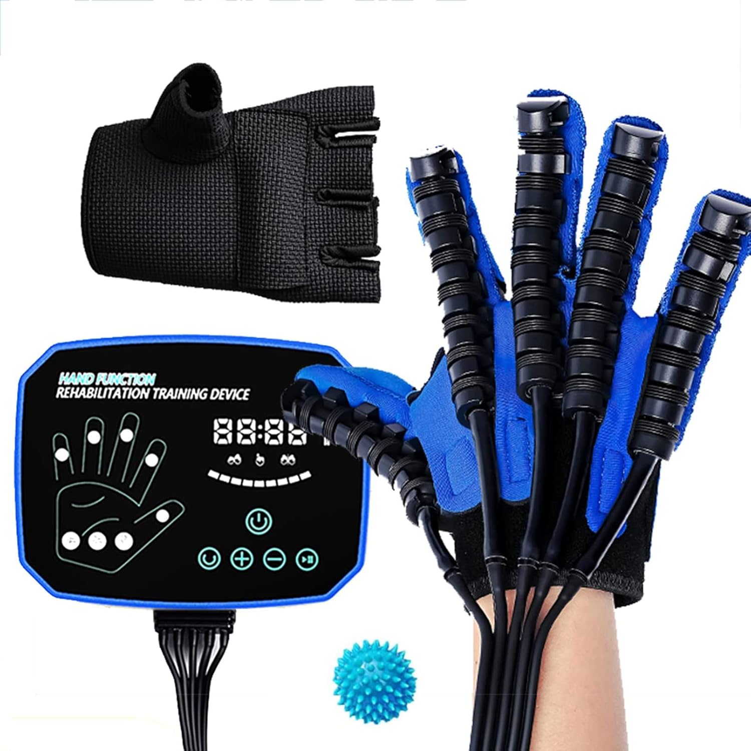 Rehabilitation Robot Gloves Both Hands, Stroke Hemiplegia Finger Rehabilitation Trainer Hand Splint, Hand Dysfunction Patient Training Device(Size:M code,Color:right hand)