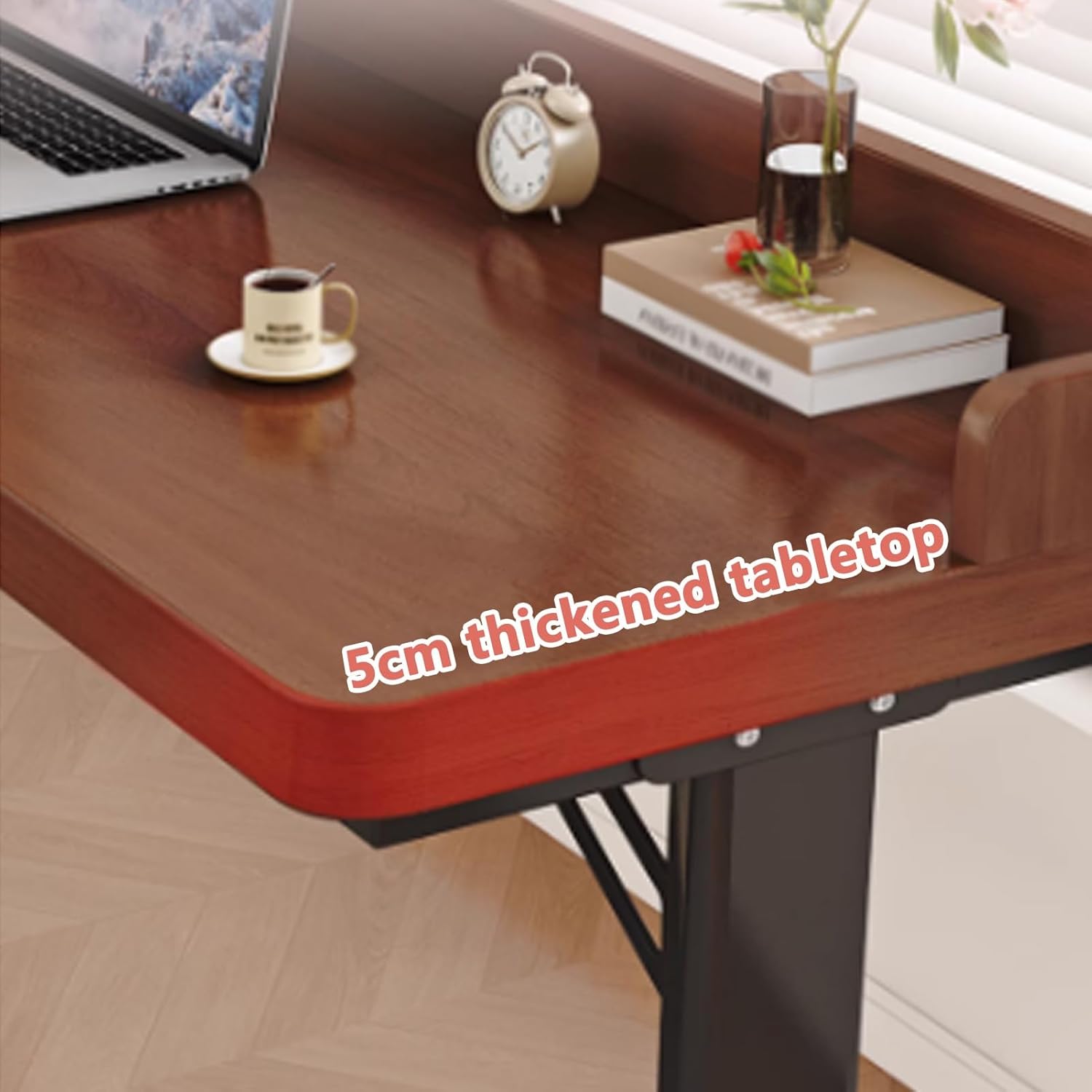 Height Adjustable Overbed Table, Over The Bed Table with Wheels, Standing Workstation with Baffle, Wood Standing Office Desk Computer Tables for Work, Study(Black B+White,L94.4xW15.7in)