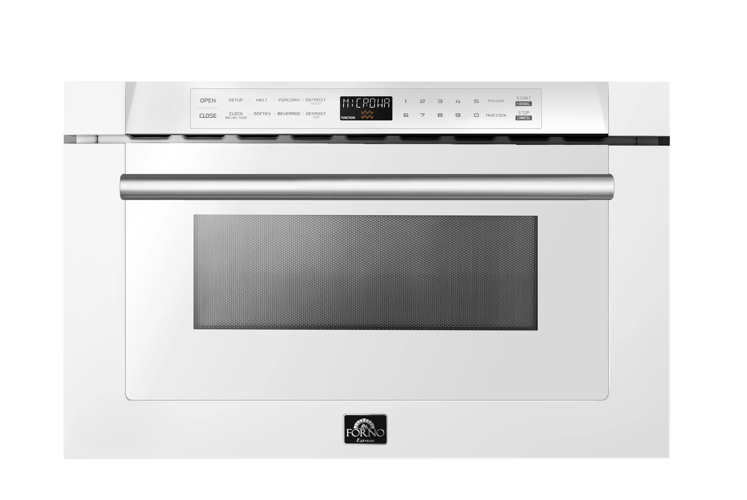 Forno Espresso Capoliveri 24-Inch Microwave Drawer in White with Stainless Steel Handle (FMWDR3000-24WHT)