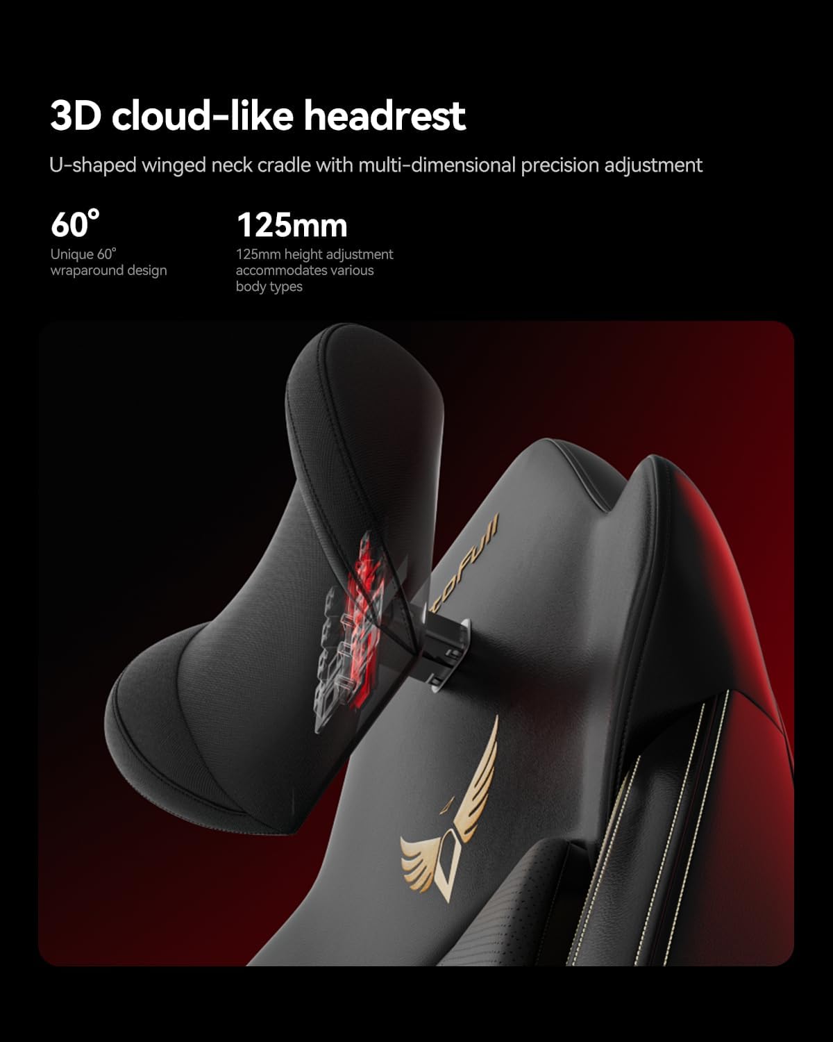 AutoFull M6 Gaming Chair, Ergonomic Office Chair with Dynamic Lumbar Support, 6D Adjustable Armrests and Footrest (Black)