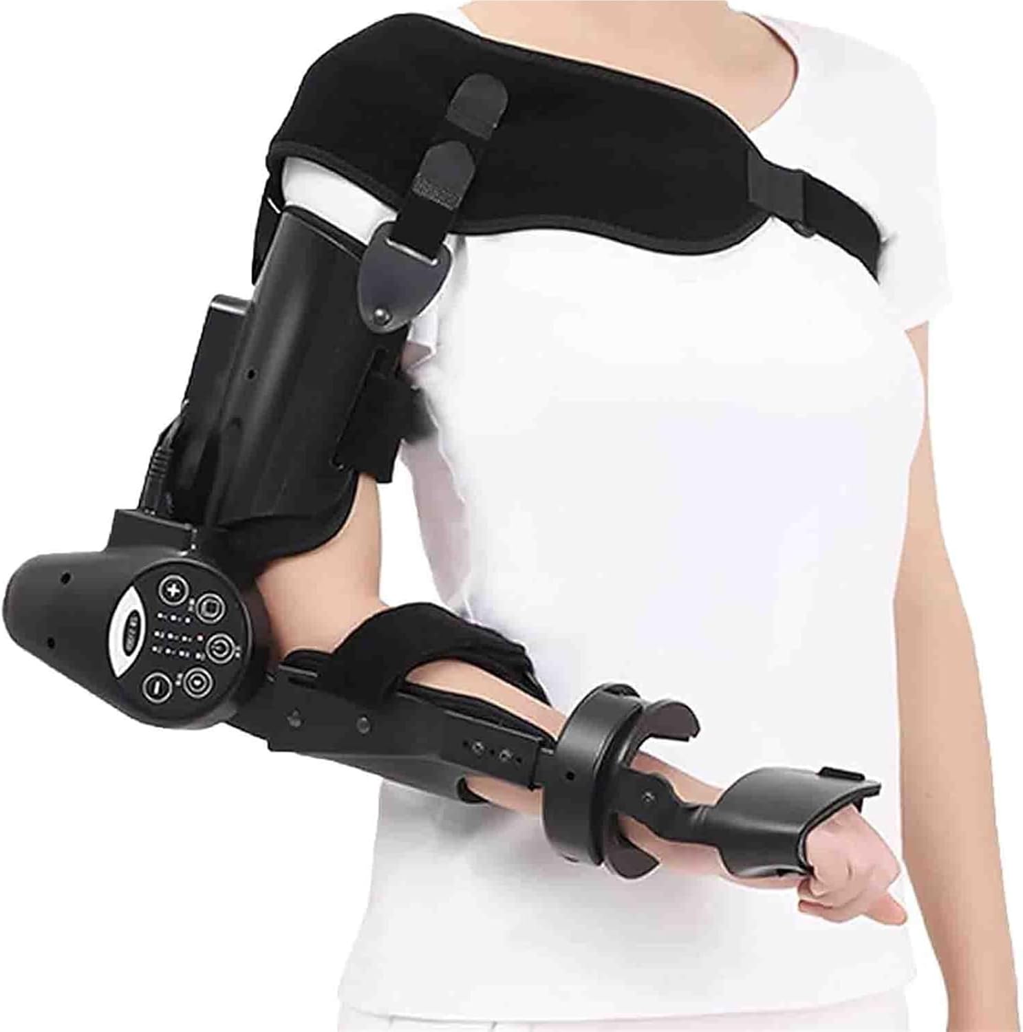 Electric Elbow Joint Rehabilitation Device, Arm Rehabilitation Device, Hinged Elbow Brace Arm Exerciser with Remote Control & Intelligent Timing, Arm Exerciser for Stroke Hemiplegia Patients.(Right)