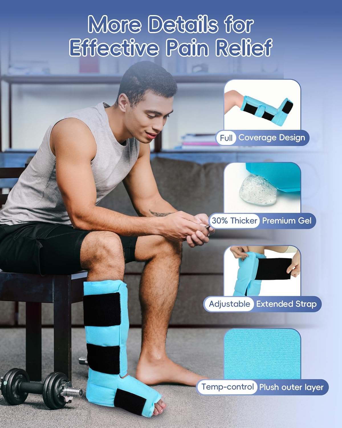 Comfytemp Shoulder Ice Pack Wrap and Full Ankle Foot Ice Pack for Injuries, FSA HSA Eligible, Hot & Cold Compression