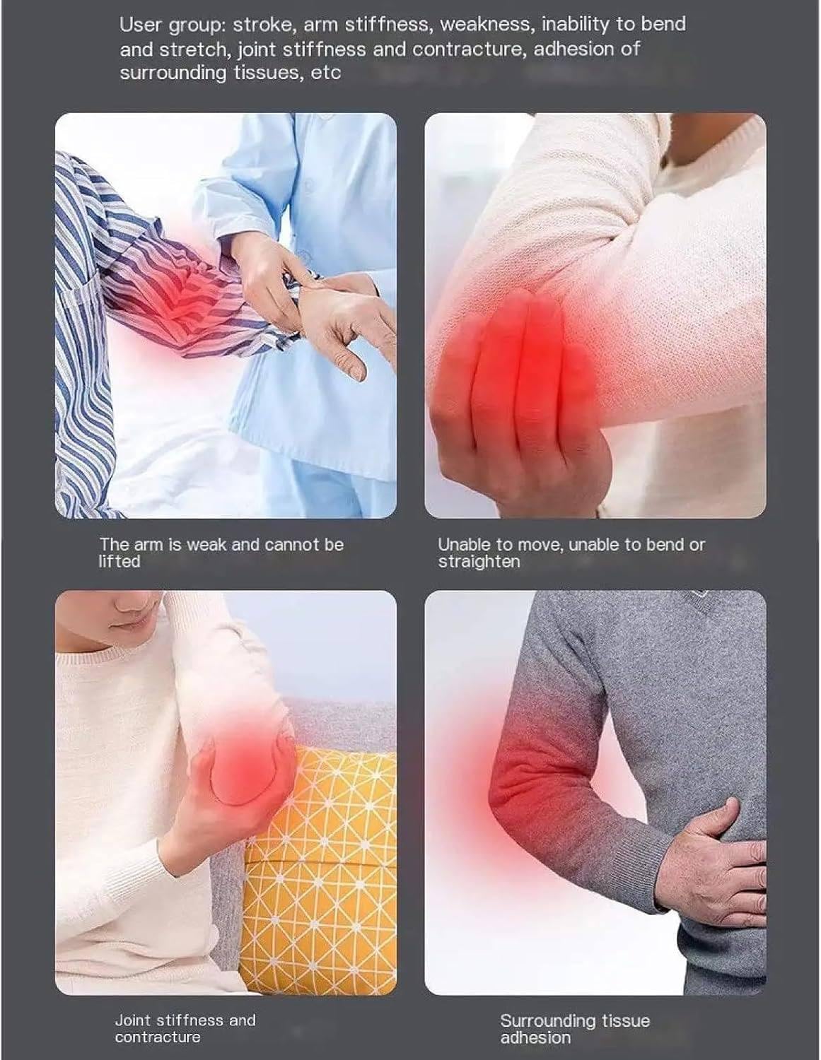 Electric Elbow Joint Rehabilitation Device, Hinged Elbow Brace Arm Exerciser, Wireless Intelligent Control Precisely Control The Extension & Flexion Angle for Stroke Hemiplegia Patients,Rightarm