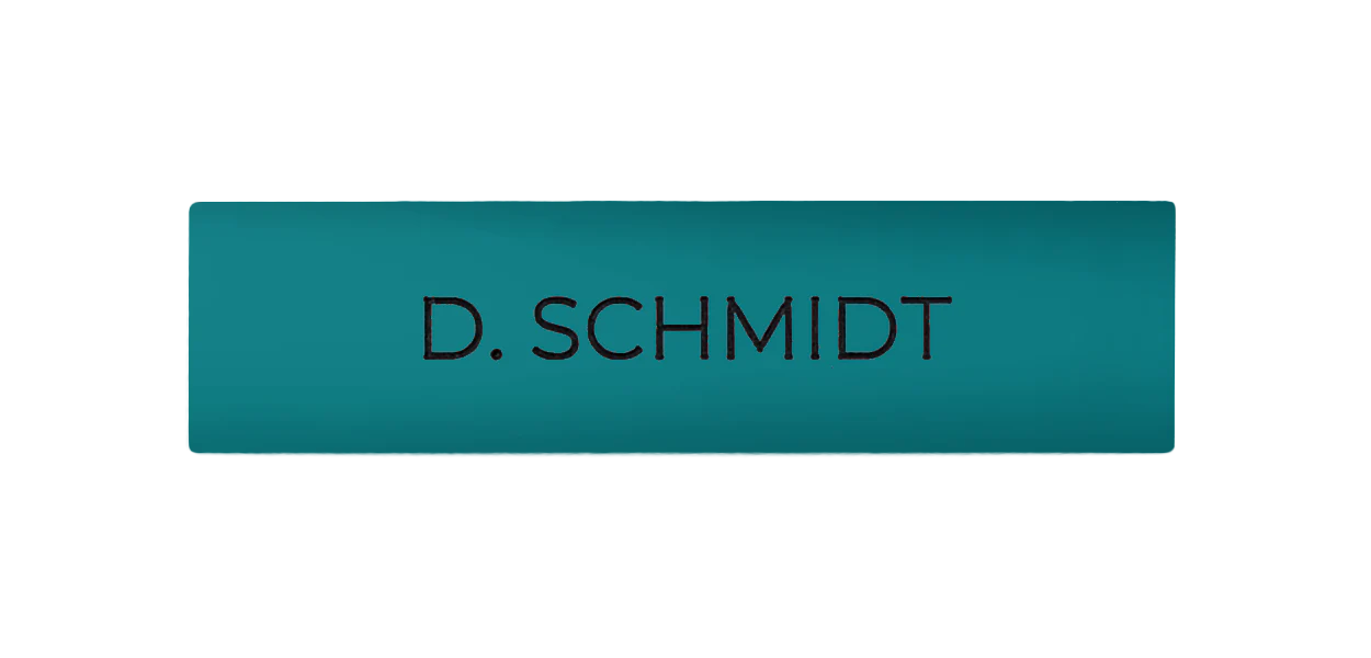 DoorBird Nameplate for One Call Button D21X  in Turquoise Blue, RAL 5018 - Individual Engraving