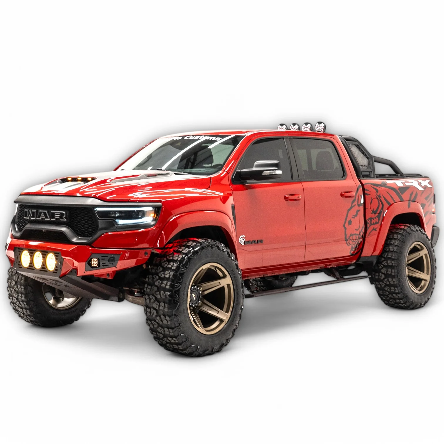 RAM TRX Baja Front Bumper w/ 3 Center Lights & Skid Plate 2021-2024