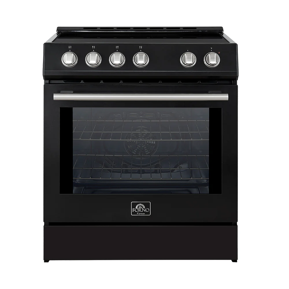 Forno Leonardo Espresso 30-Inch Induction Range in Black with Stainless Steel Trim (FFSIN0982-30BLK)