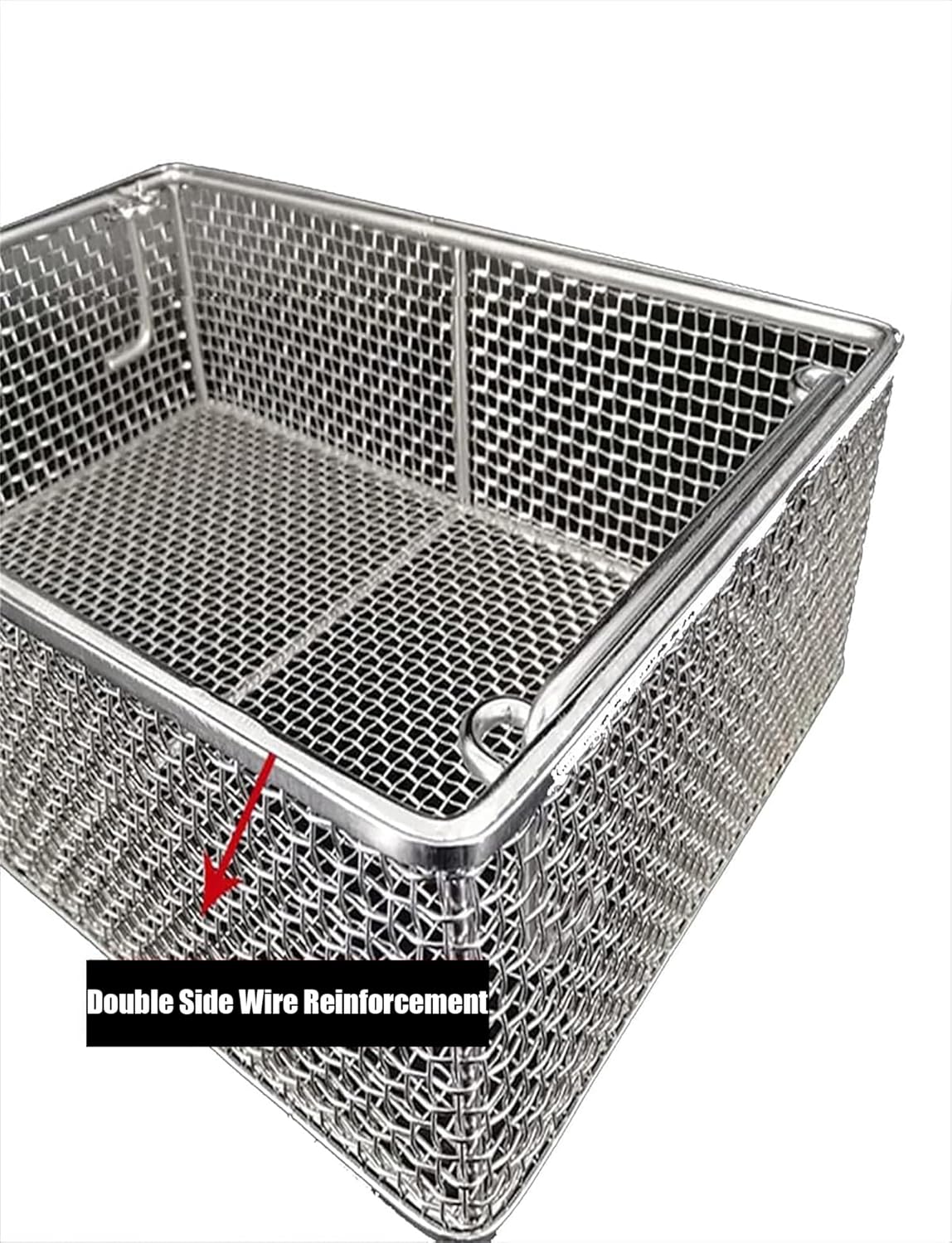 Surgical Instrument Cleaning Basket,304 Stainless Steel Medical Sterilization Tray, Medical Tray,for Hospitals,Dental Clinics, Medical Use(19.69x9.84x3.94in)