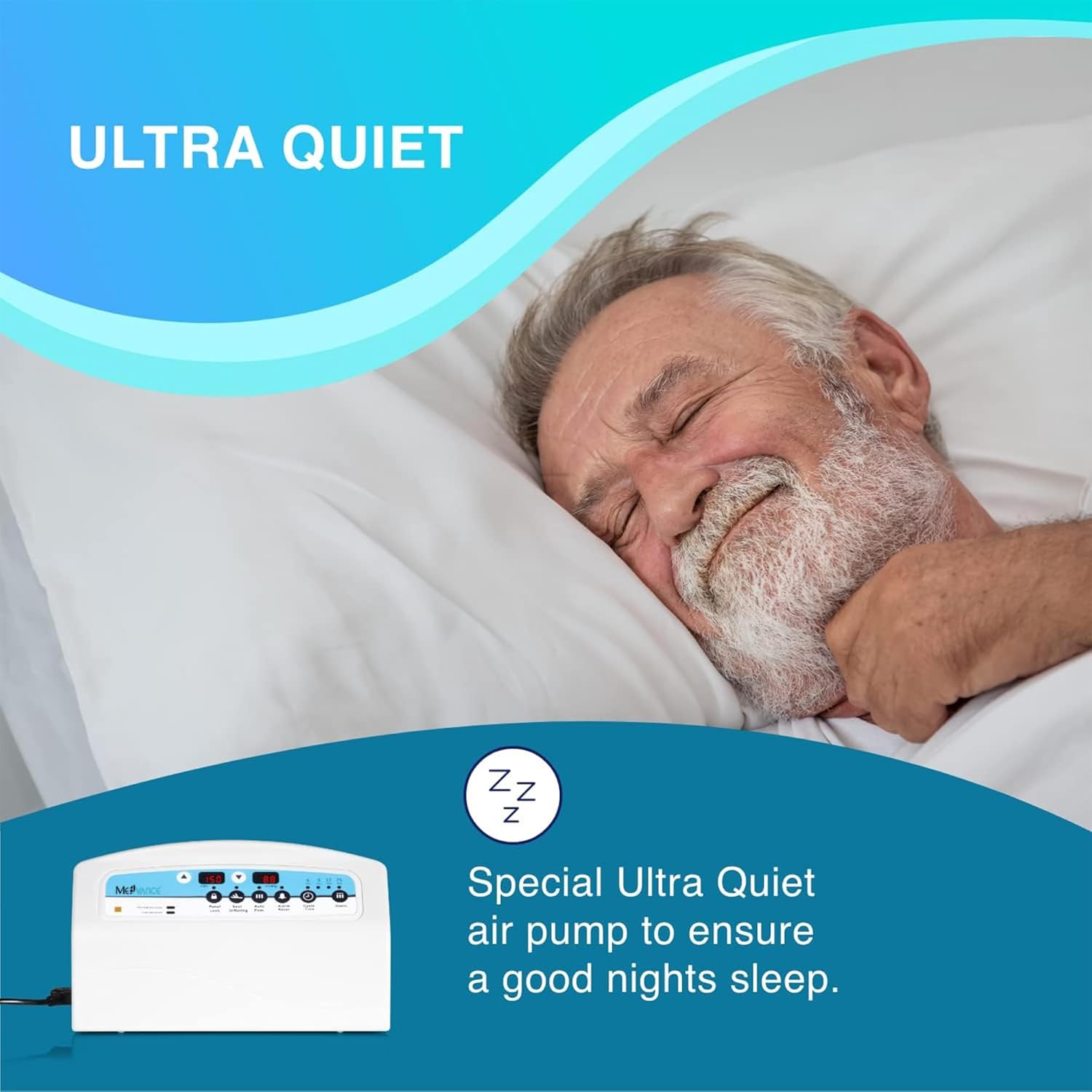 MedVance Medical Low Air Loss Mattress Replacement System with Alarm, 8 Inch with Quilted Cover Fully Digital with Remote Control, Firm Option - Blue, I Count (Pack of 1)