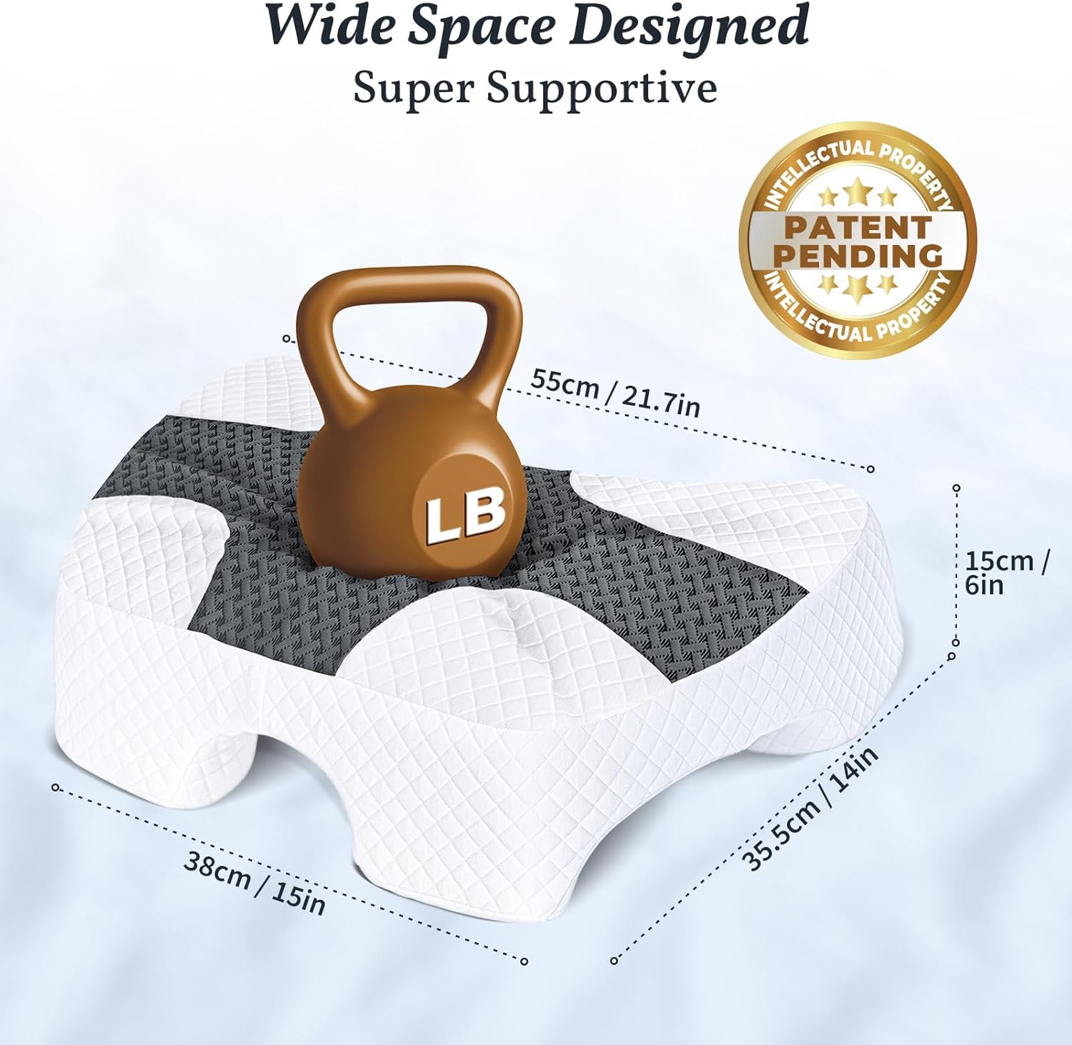 SAHEYER Side Sleeper Pillow with Arm Hole, Memory Foam Shoulder Multi-Angle Armholes Pillow for Many Sleeping Positions, Ergonomic Support for Neck (Grey)