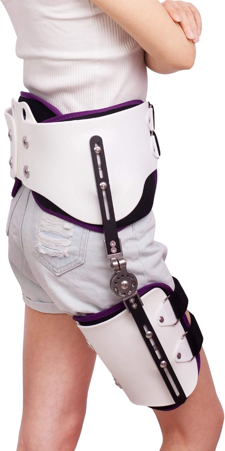 Adjustable Hip Joint Abduction Bracket Hip ROM Hinged Leg Brace Orthosis Stabilizer Hip Joint Femoral Brace Protector for Femoral Fracture