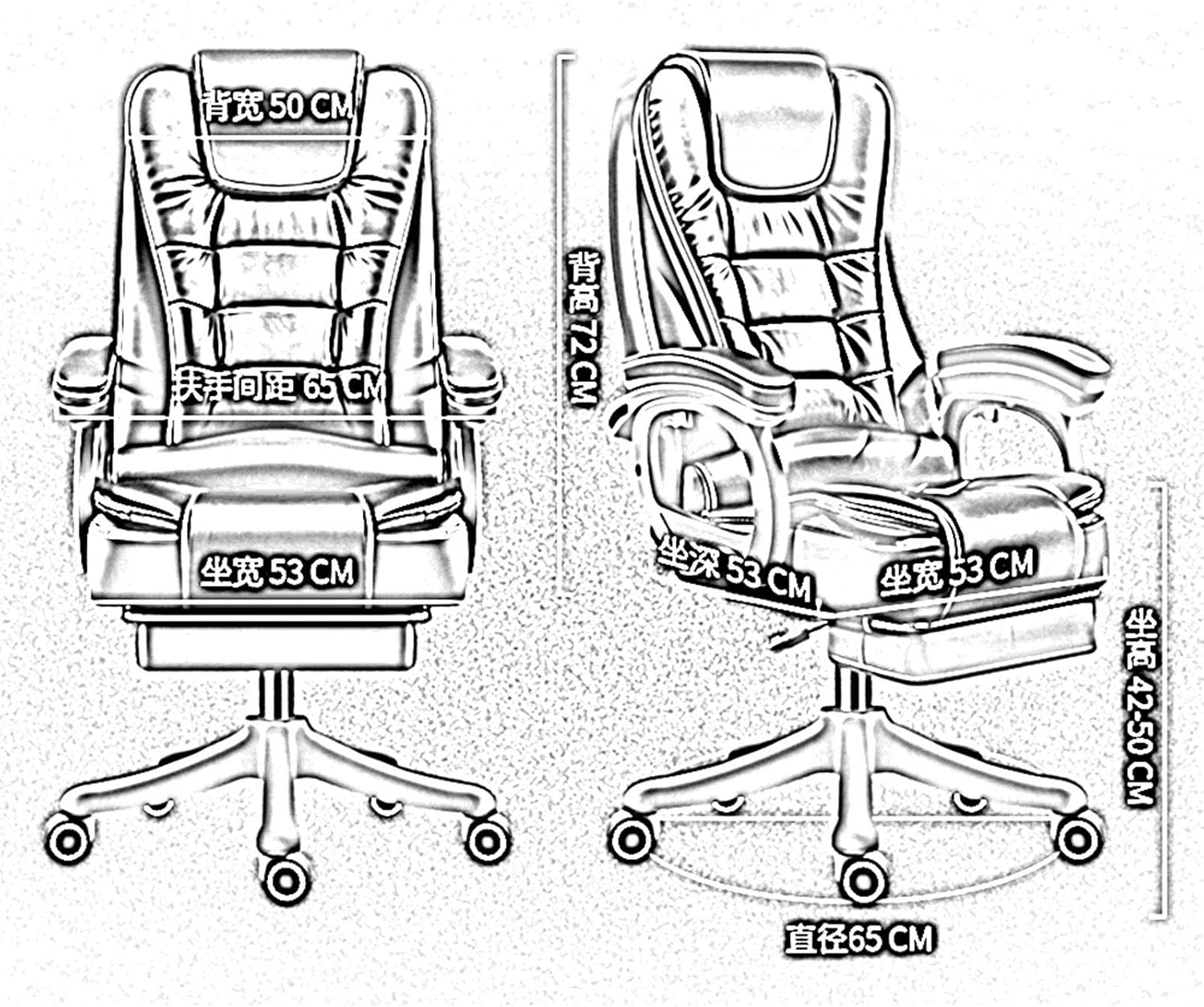 Executive Office Chair Executive Computer Desk Chair Bonded Leather Latex Pad, Lumbar Support Padded Armrest Ergonomic Task Managerial Chair for Office, Gaming Unisex (Khaki