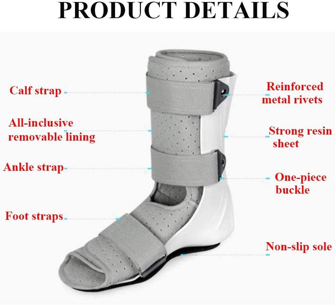 Walker Boot Medical Boot For Fractures Post Ligament & Tendon Surgery Ankle Sprains Breathable & Hygienic Brace Fits Both Left and Right Foot Ankle Boot (Color : BlackLeft, Size : Large)