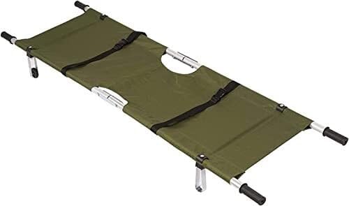 Folding Portable Medical Stretcher with Wheels, Aluminum Alloy Patient Transport Stretcher for Home, Hospital, Ambulance & Outdoor Use, Lightweight & Foldable, 159kg Weight Capacity