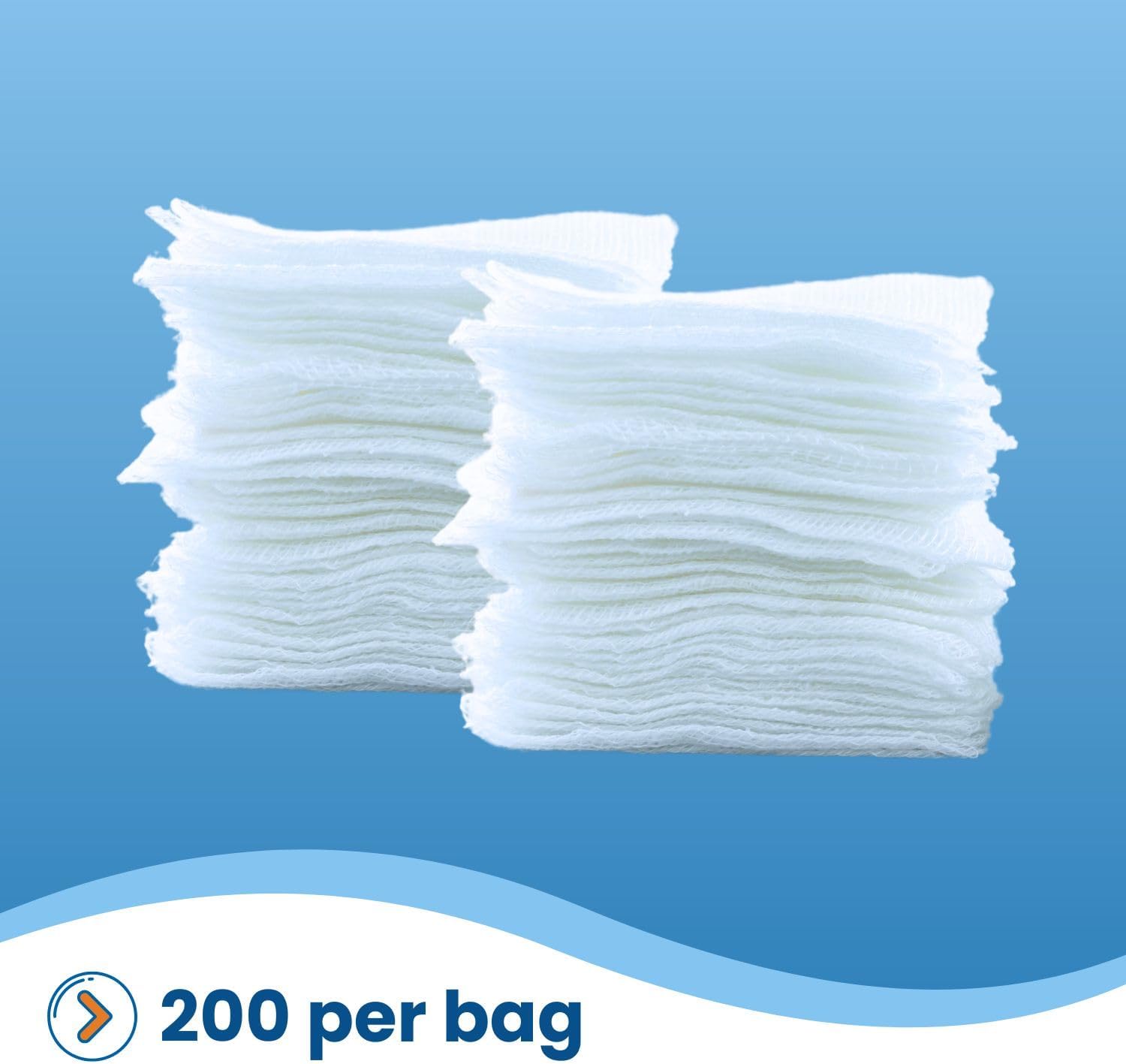 HCS Bulk Non-Woven Gauze Sponges 4x4 - Non-Sterile, 4-Ply (2000-Count) - Highly Absorbent, Low-Linting Squares - 4x4 Gauze Pads, Large - Medical Supplies, Wound Care, First Aid, Surgical Use, Dental