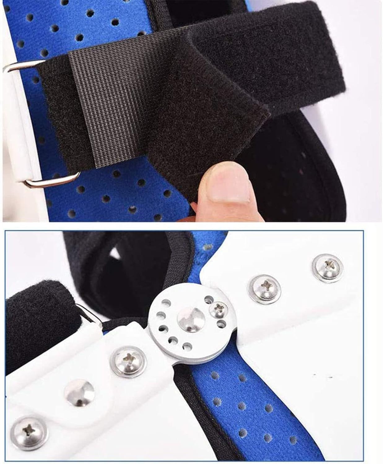 Hinged Knee Foot Support Brace, Post Op Knee Support Orthosis Immobilizer Protector, Full Leg Stabilizer Knee Orthosis Splint, Full Leg Stabilizer Knee Orthosis Splint (Right M)