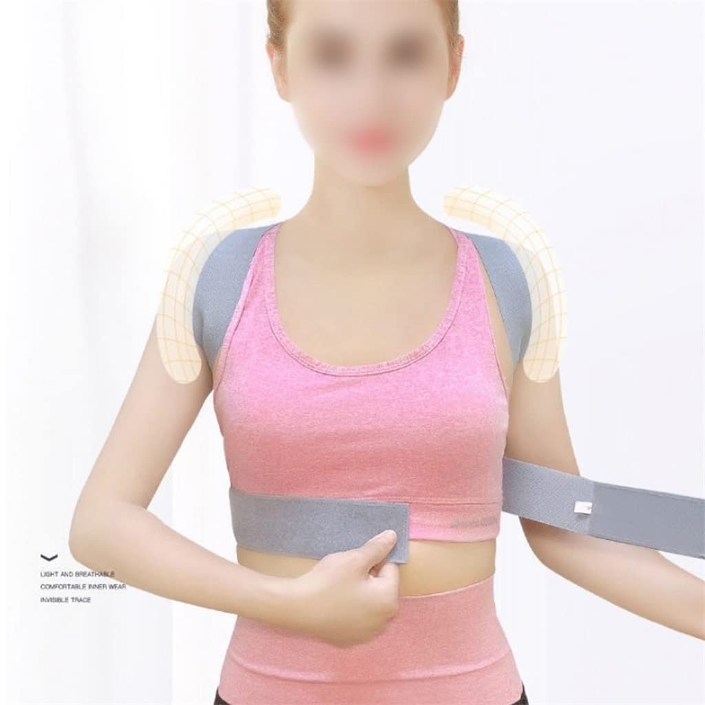 JSEIAJB Shoulder Clavicle Chest Back Brace Straightener Posture Corrector Scoliosis Support Lumbar Waist Pull Belt(M code)