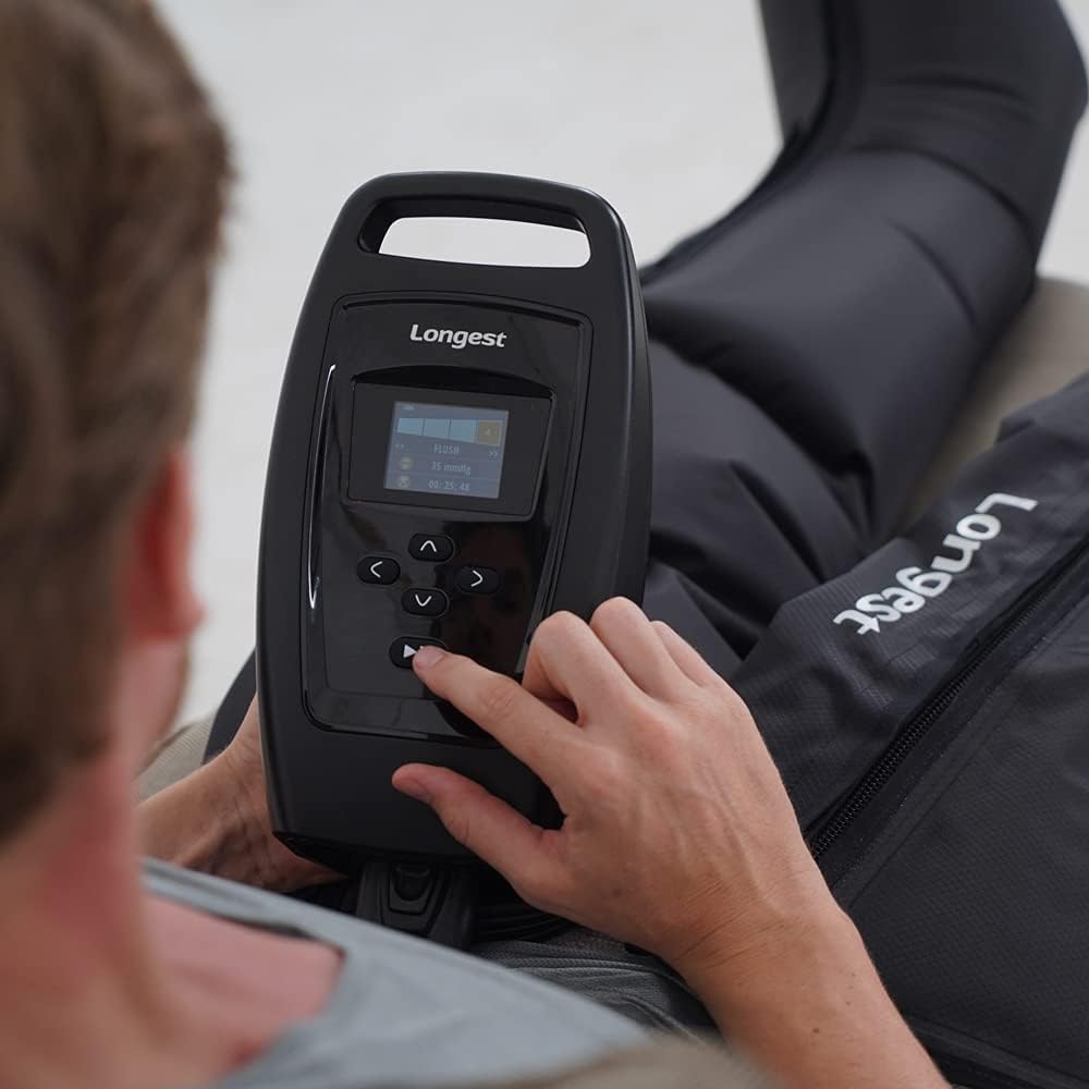 LONGEST Lymphedema Pumps Legs Foot Air Compression Therapy Boots Lymphatic Leg Recovery Compression System Pressotherapy for Swelling, Circulation & Pain Medium