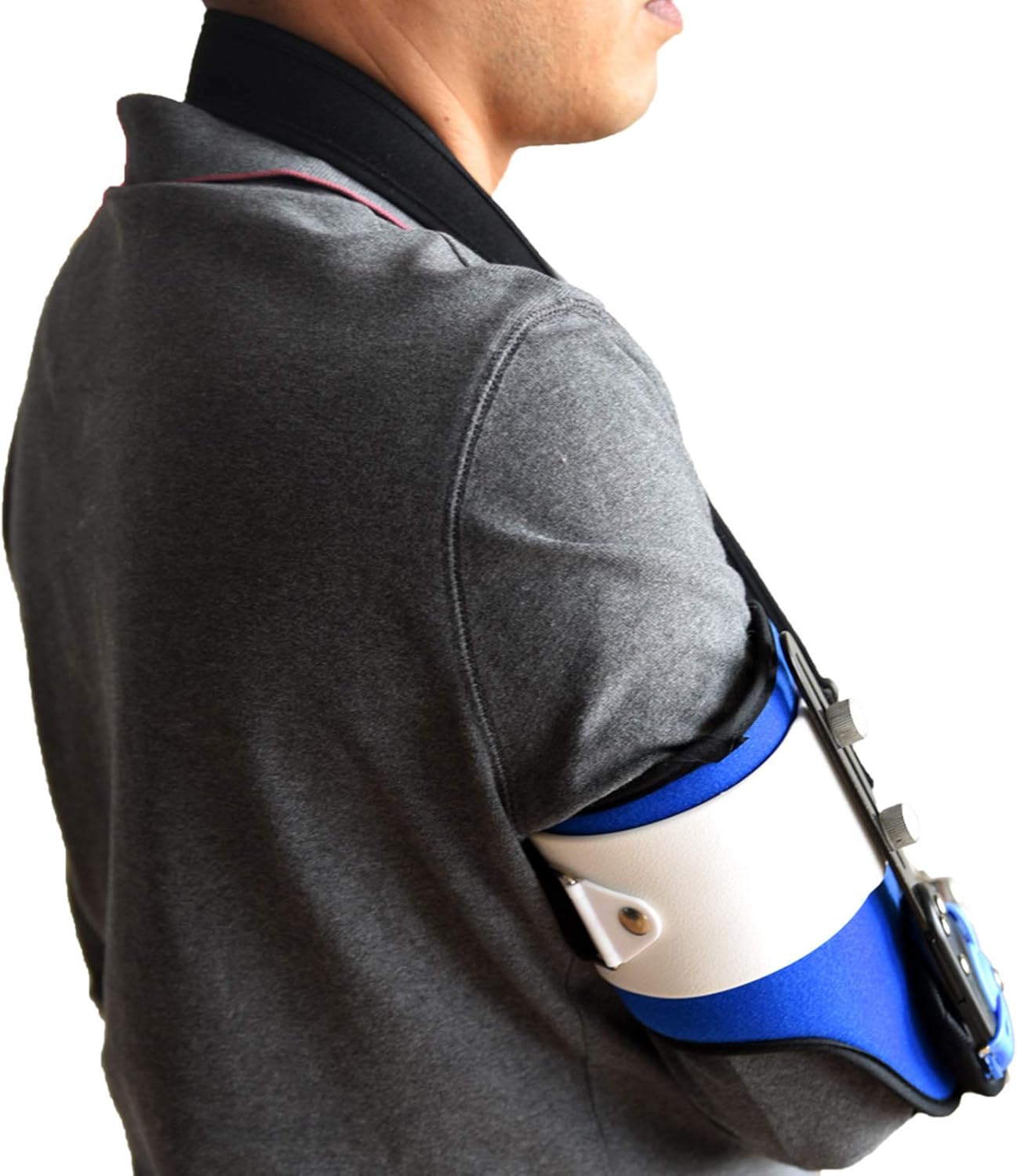 Adjustable Brace Splint Elbow Fracture Immobilizer, Hinged Elbow Brace Cruciate Ligament Sprain, Loose Elbow Joint and Postoperative Fracture,Right (Right-36 cm