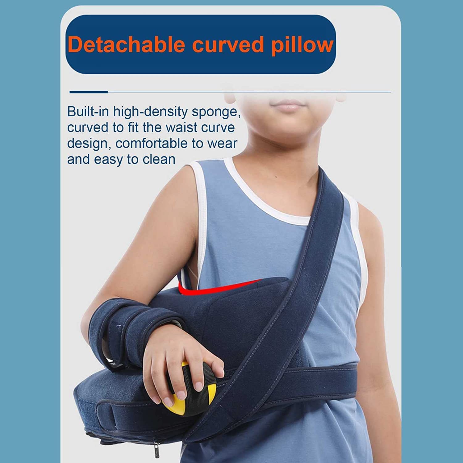 HAILM Children's Shoulder Abduction Pillow,Medical Support Strap, Shoulder Immobilizer for Broken Fractured Arm, Shoulder Rotator Cuff Support Brace,R