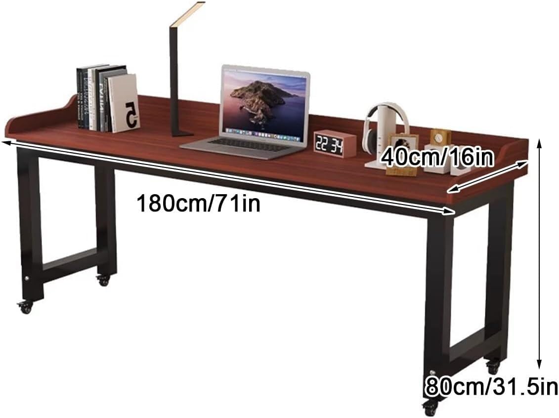 Overbed Table with 360° Wheels, Standing Workstation Laptop Cart, Mobile Computer Desk, Cross Bed Table for Hospital and Home
