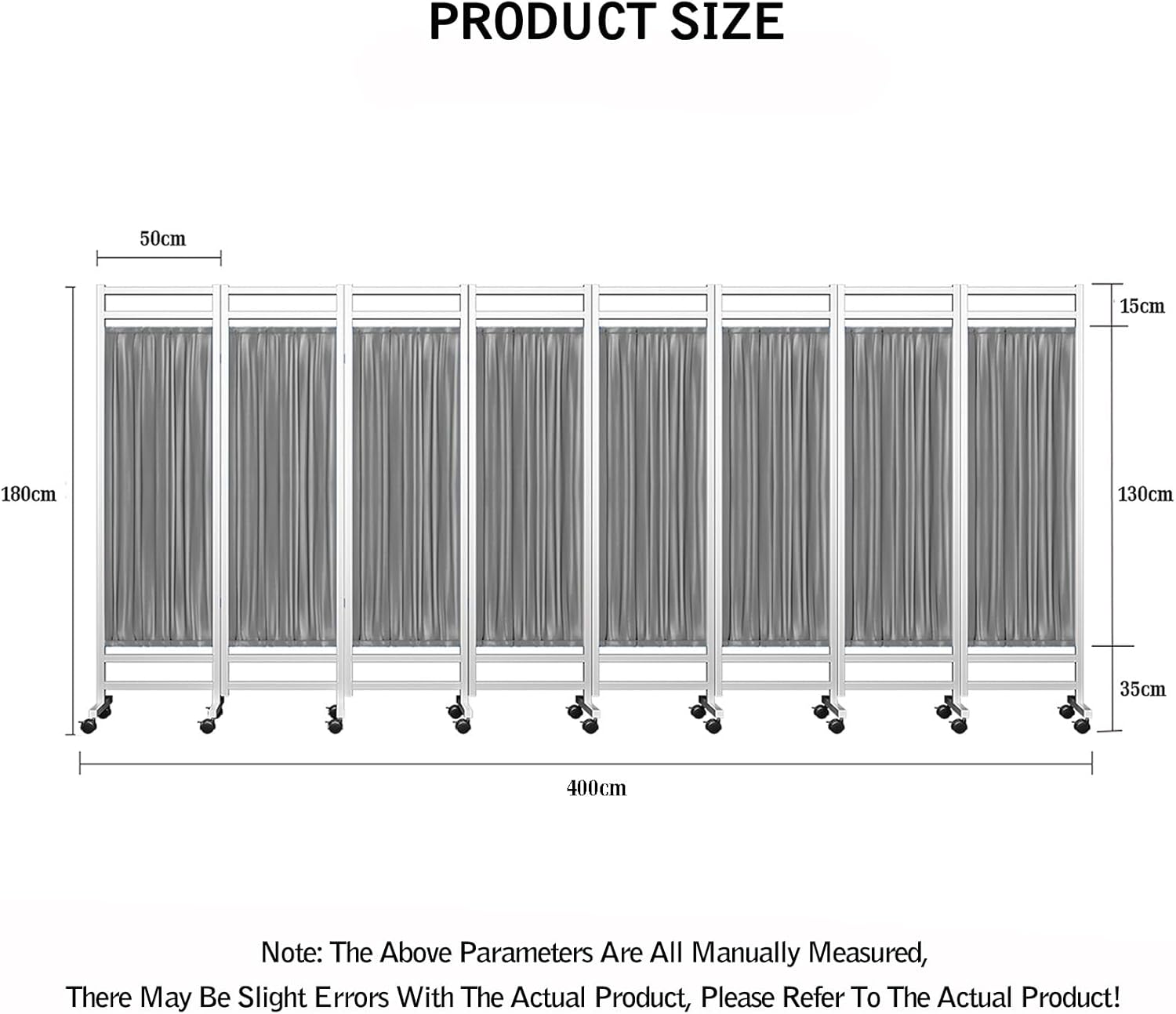 Portable Medical Privacy Screen with Wheels, 8-Panel Foldable Partition for Clinics, Hospitals & Beauty Salons - Color-3, Durable and Easy to Move