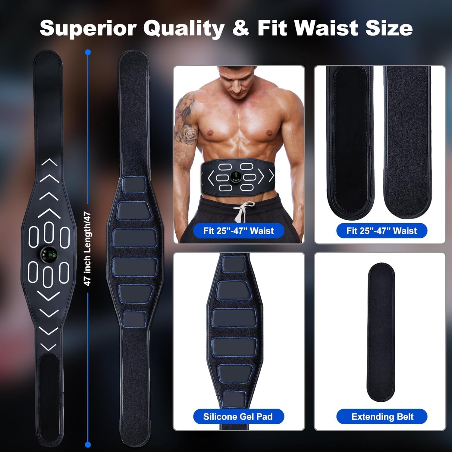 FDA Cleared - MHD TENS Muscle Stimulator Electronic Abs Muscle Toner Ab Machine Trainer for Abdomen Easy Abs Muscle Stimulation and Activation, Home Gym Use