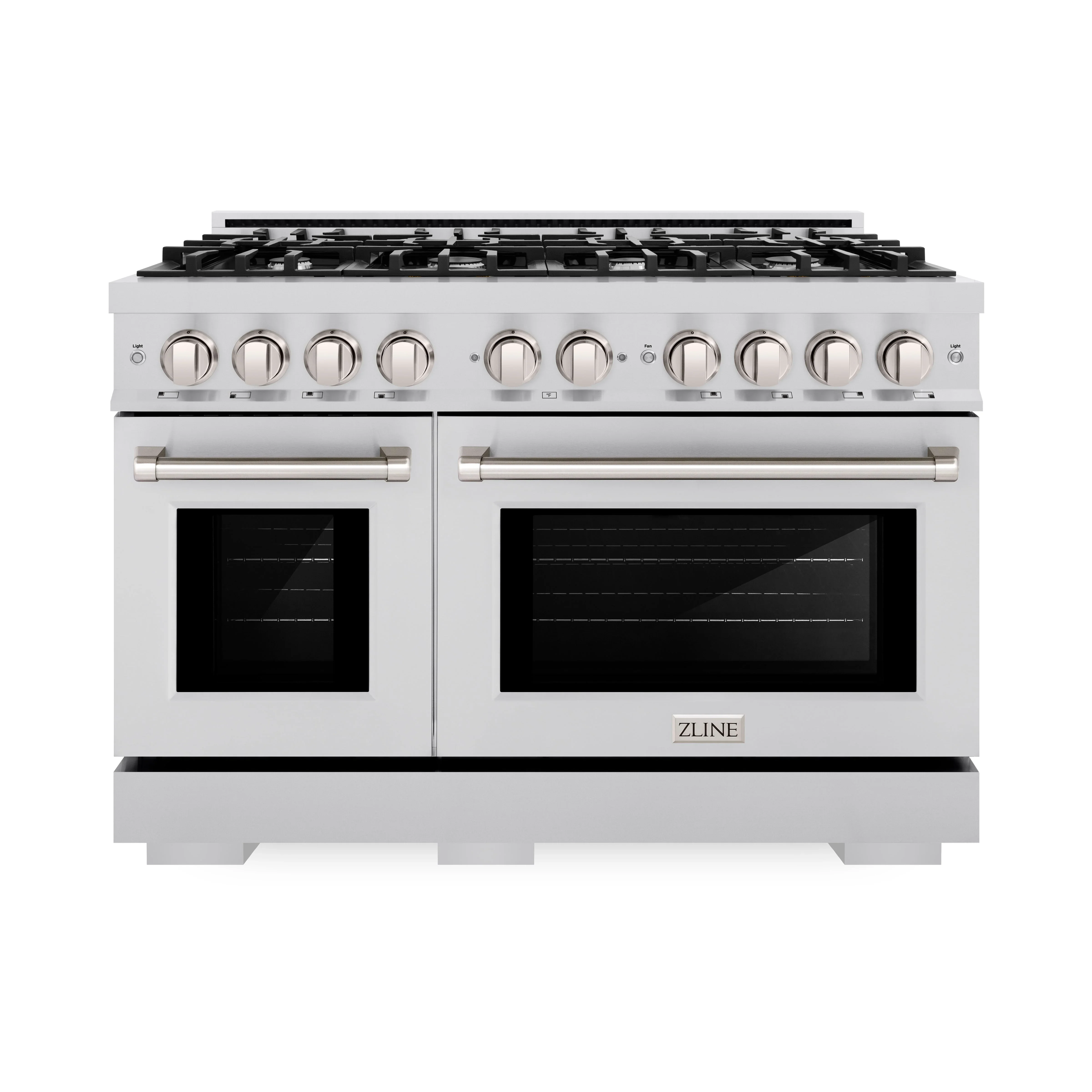 ZLINE 48-Inch Select Series Double Oven Dual Fuel Range with 8 Gas Burner Cooktop and 6.7 Cu. Ft. Electric Convection Oven in Satin Stainless Steel (HDRS-48)