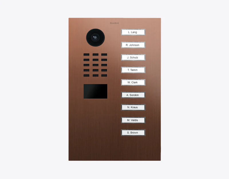 DoorBird D2109V IP Video Door Station, 9 Call Buttons in Bronze