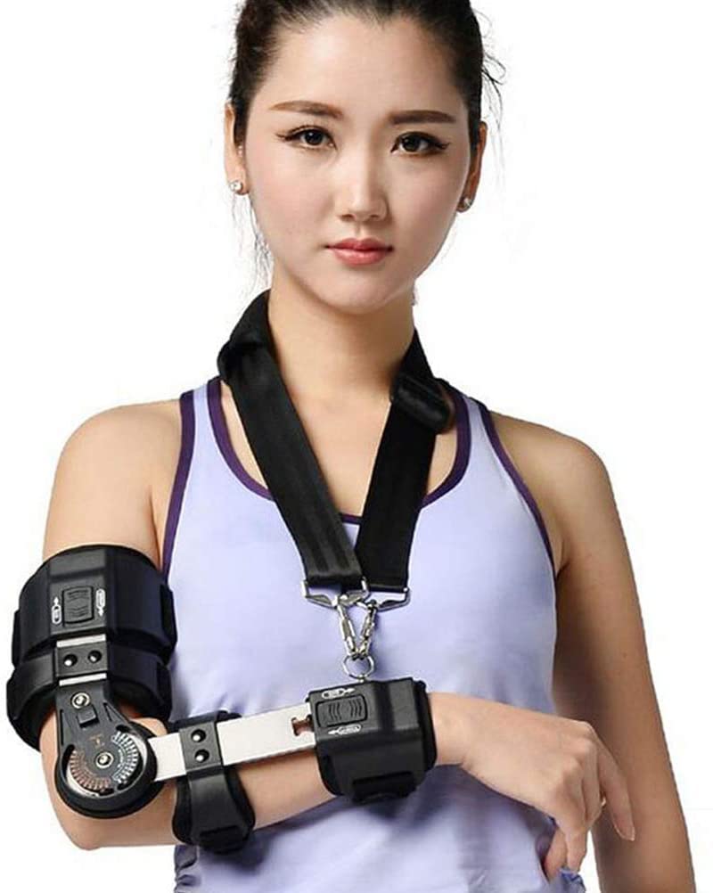 Elbow Brace, Adjustable Elbow Joint Fixed Brace Corrective Orthosis Activity Limitation Arm Fracture Protector, Sports Injury Recovery Pain Relief,Right