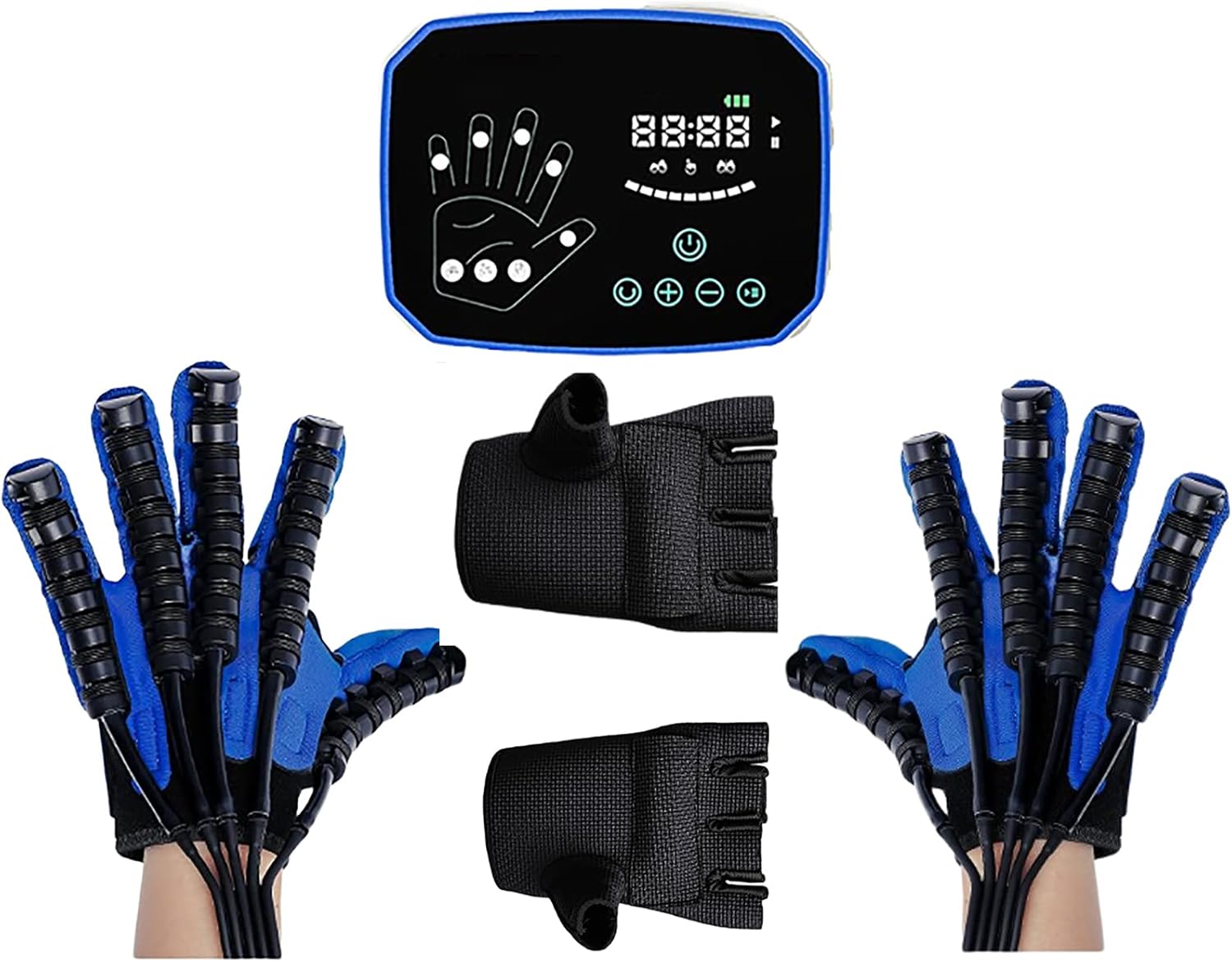 Rehabilitation Robot Gloves Both Hands Finger Rehabilitation Five-Finger Training AI Smart Chip Integrated Touch Screen Electric Rehab& Physical Therapy Gloves(Size:M Code,Color:Both Hands)