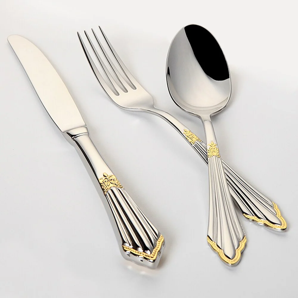 Gold Accented Stainless Steel Cutlery Set