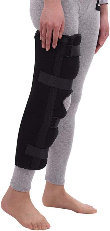Adjustable Knee Brace Immobilizer Brace, Knee Orthosis Before and After Surgery Splint - Post Op Immobiliser,Black-S