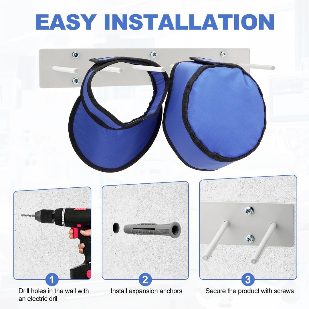 PER4MANCE 2-Pack Lead Apron Hanger – 6-Hook Heavy Duty Wall Mount with Extra Long Anti-Slip Hooks, Easy to Mount for Home and Commercial Use