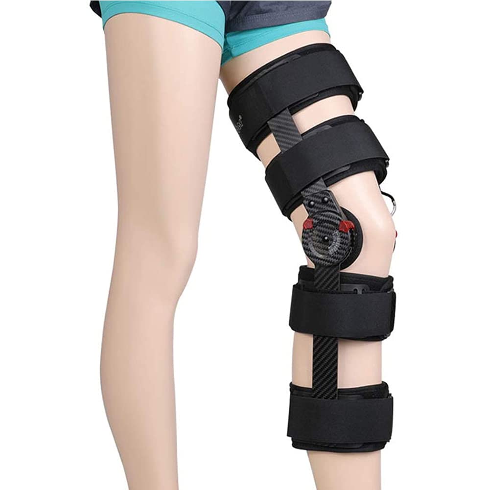Hinged Rom Knee Brace Adjustable Post Op Patella Brace Support Stabilizer Pad Orthosis Splint Wrap Medical Orthopedic Guard Protector - Knee Brace Support