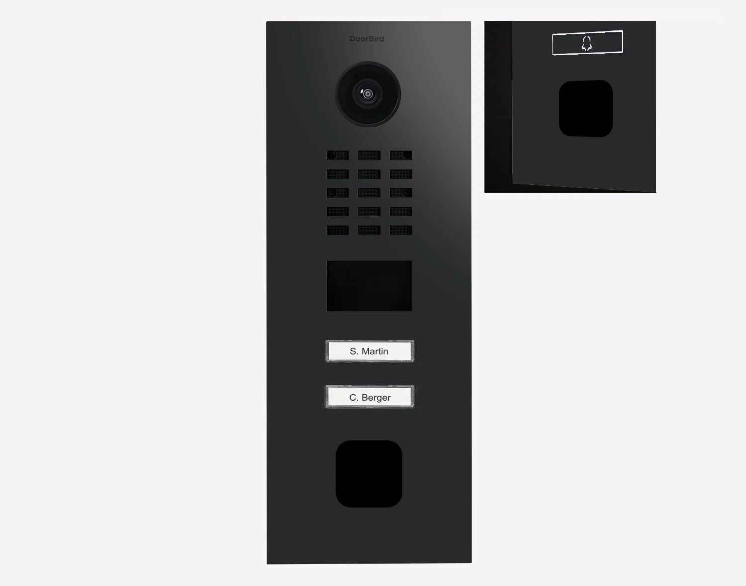 DoorBird D2102FV EKEY Sline IP Video Door Station, 2 Call Buttons in Graphite black