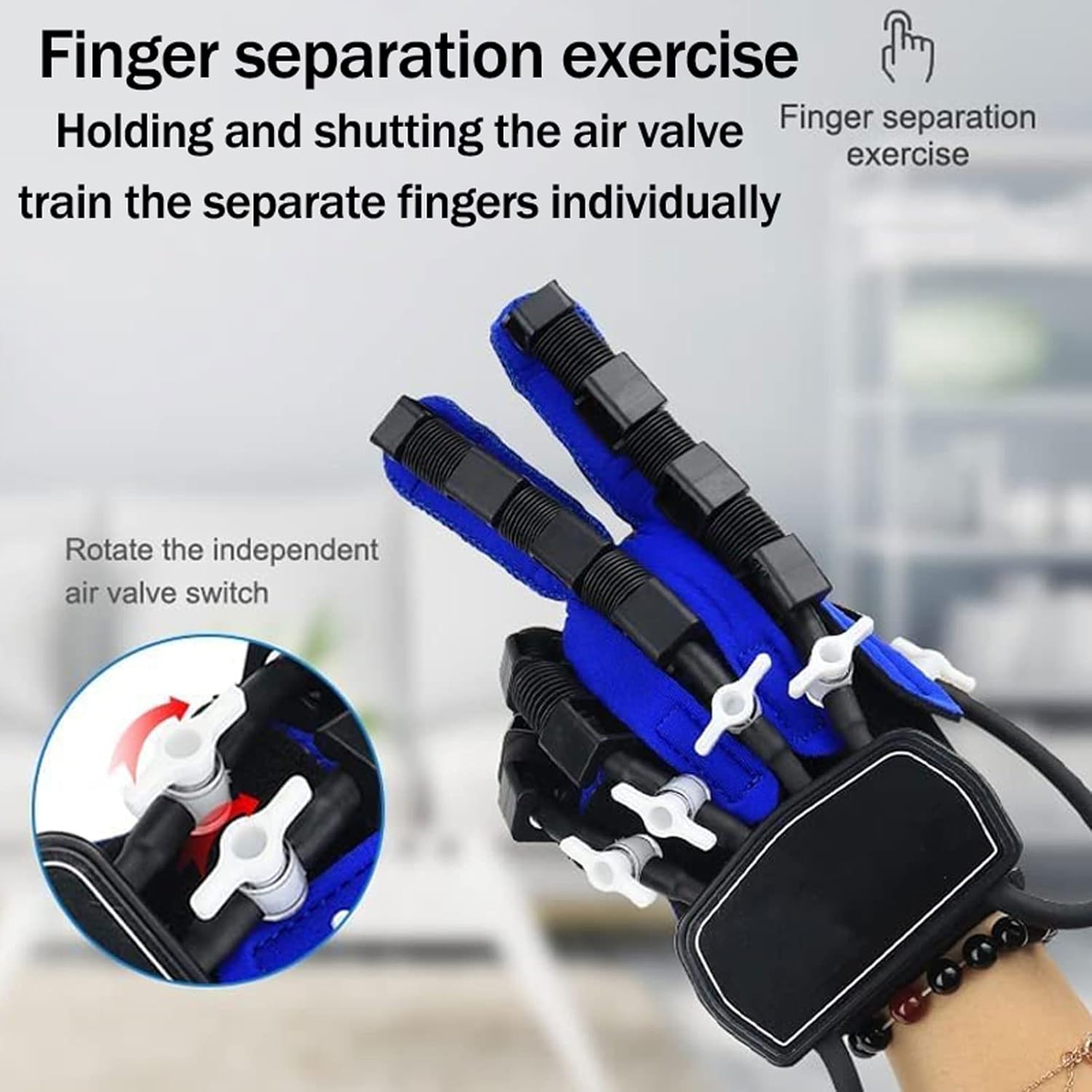 Rehabilitation Robot Gloves Finger Training, Stroke Hand Splint Finger Straightening Brace Guard Protector for Exercises for Patients with Hand Dysfunction(Size:Left-L)